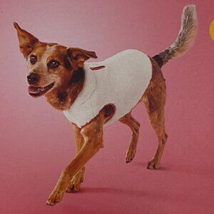 Boots & Barkley, NWT, pet vest, various sizes in cream with red trim.